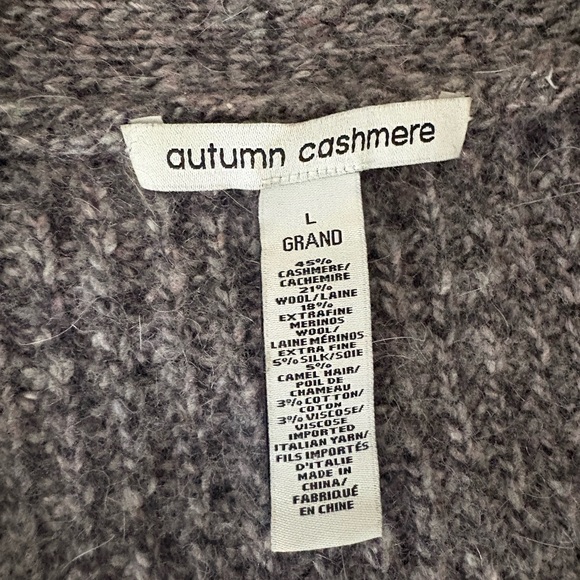 Autumn Cashmere Ribbed V-Neck Button Cardigan - Charcoal - Picture 4 of 6
